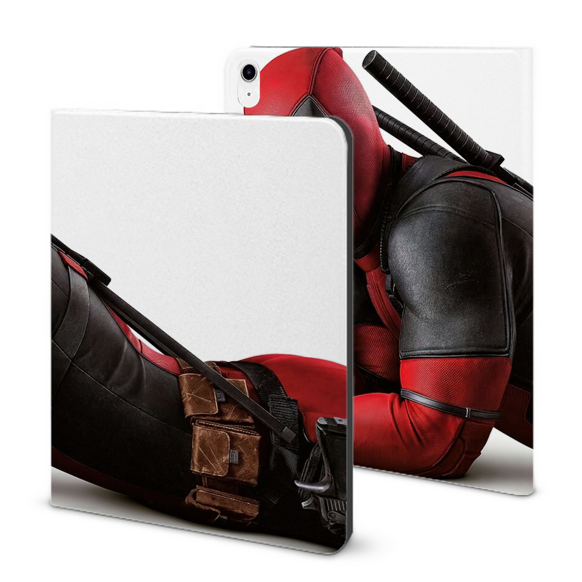 （画像用） Deadpool デッドプール IPad ケース ブック型 PUレザー TPU 耐衝撃 軽量 薄型 ペン収納なし 全面保護 IPad 各モデル対応